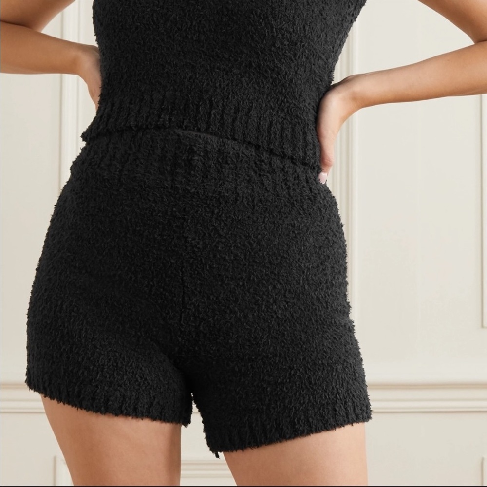 SKIMS cozy knit shorts in onyx